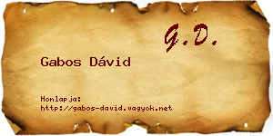 Gabos Dávid névjegykártya
